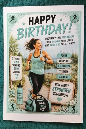 happy birthday female runner by Sharron Hylton