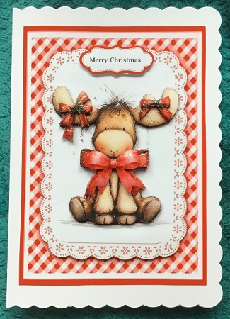 5x7 ~ Cute Christmas Reindeer by Sharron Hylton