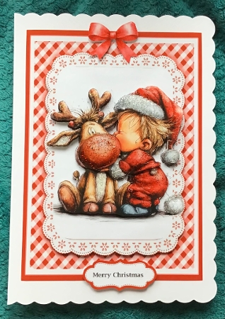 5x7 ~ Cute Christmas Hugs And Kisses by Sharron Hylton