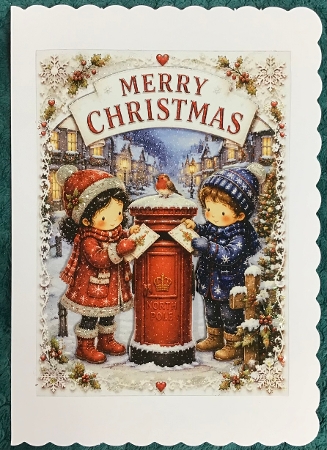 lucy and george posting letters to santa by Sharron Hylton