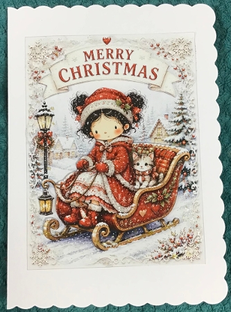 lucy on sleigh by Sharron Hylton