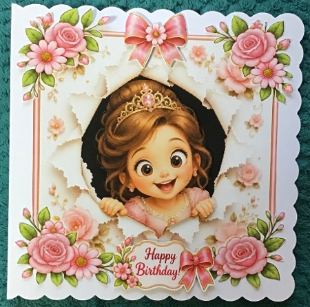 Princess Birthday Magic – Floral Peek‑Through & Party Tags Card Kit by Sharron Hylton