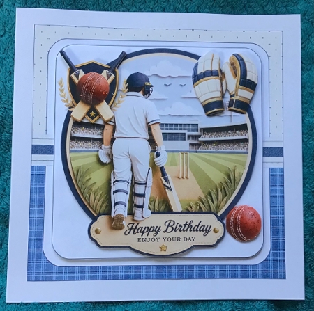 7x7 Cricket birthday wishes choice of three mini kit by Sharron Hylton