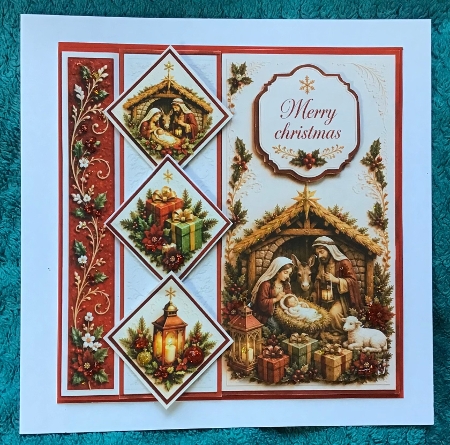 Nativity Christmas Diamond Trio – Manger, Gifts & Lantern Topper by Sharron Hylton