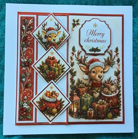 Festive Reindeer Christmas Diamond Trio – Gifts & Holiday Decorations Topper by Sharron Hylton