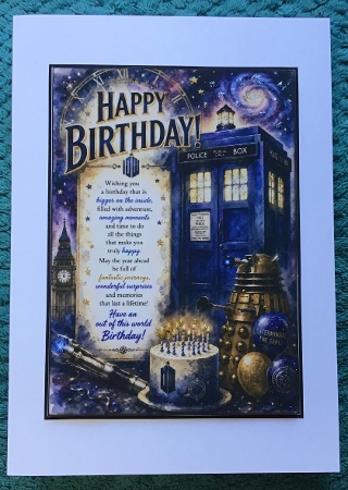 Dr Who  Birthday A4 Portrait Topper by Sharron Hylton