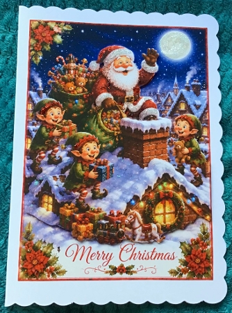 santa roof top  christmas by Sharron Hylton