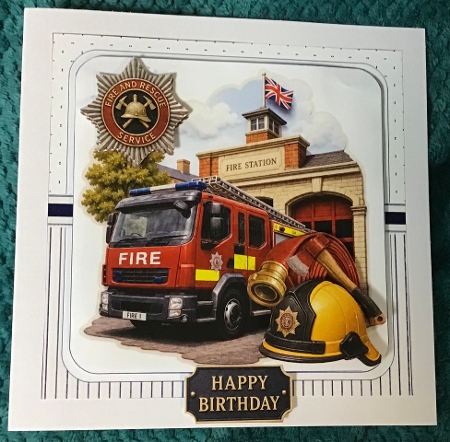 7x7 Fire police birthday wishes choice of two by Sharron Hylton