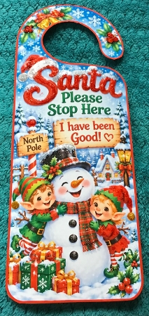 santa please stop here door hanger 1 snowman by Sharron Hylton