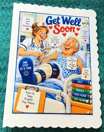 get well soon after your knee op male by Sharron Hylton