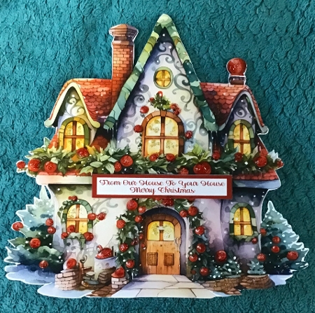 From Our House To Your House 7 x 7 Shaped Card by Sharron Hylton