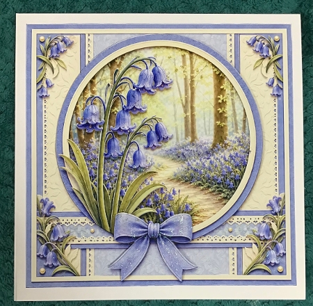 8x8 Bluebell Woodland - Quick Card Front with Sentiment  by Sharron Hylton