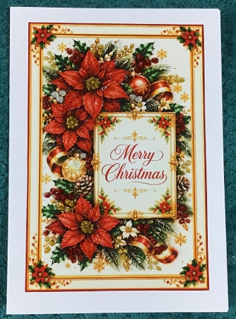 Elegant Merry Christmas Poinsettia Frame Topper for Cards & Crafts by Sharron Hylton
