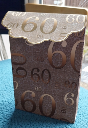 Gold 60 Birthday Gift Bag Mini Kit with Gift Card & Envelope by Sharron Hylton