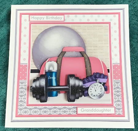 AT THE GYM FEMALE 7.5 Decoupage & Insert Mini Kit by Sharron Hylton