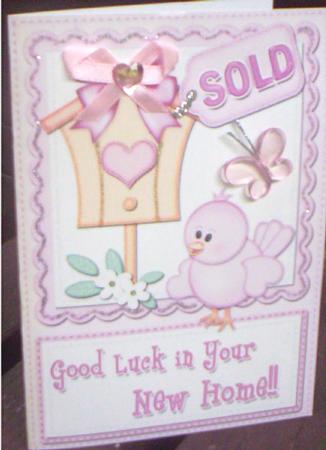 A4 Little Birdie Felties New Home Card Topper by Sharyn Cafe