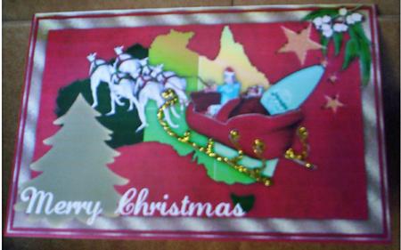 Santa's Australian Run Christmas Card by Sharyn Cafe