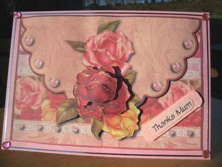 Romantic Roses Envelope Card with Decoupage by Sheena Lecky