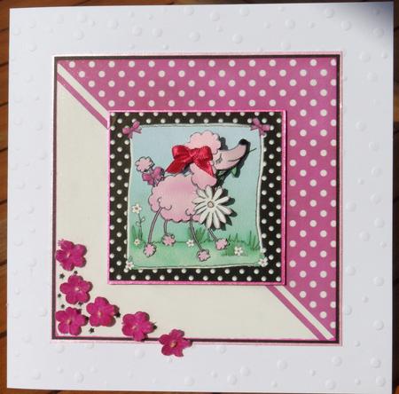 Cute Poodle Quick Card with Decoupage Featured Gallery Photo