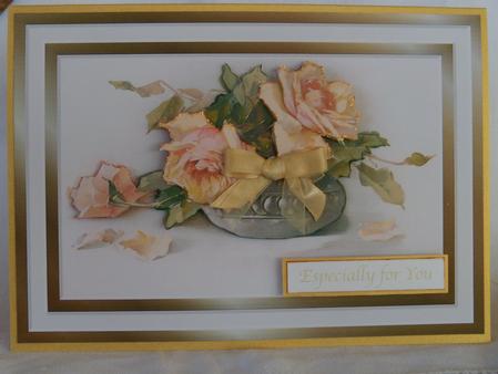 Golden Roses Card Front by SHEILA BROWN