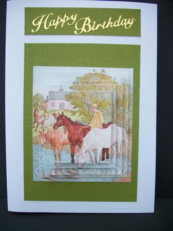 Horses Drinking by Sheila Horne