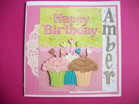 Happy Birthday Cupcake Card Front by Sheila Horne