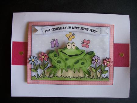 Toadally in Love - Decoupage Card by Sheila Horne
