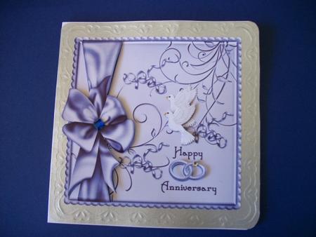 Happy Anniversaryt Card Topper - Blue by Sheila Horne