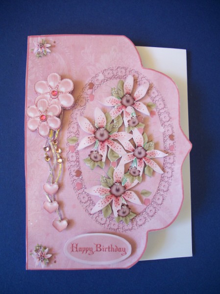 Pink Florals Fancy Edge with Decoupage by Sheila Horne