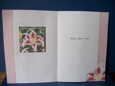 Happy Mothers Day Decorative Floral Stargazer Lily Insert Fo by Sheila Horne
