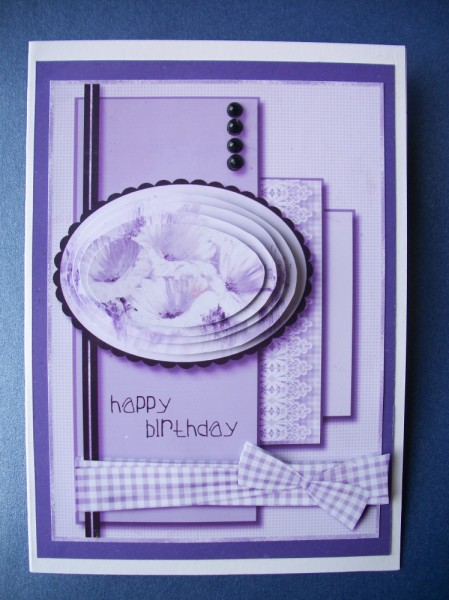 Floral Layers Birthday Card Front 5 by Sheila Horne