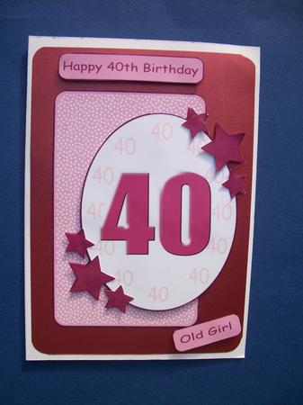 40th Birthday Pink Stars by Sheila Horne