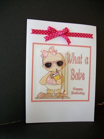 What a Babe - Card Front + Pyramid by Sheila Horne