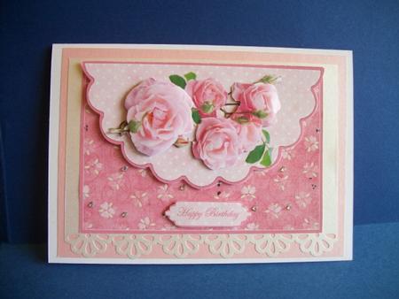 Pretty Pink Rose Envelope Card by Sheila Horne