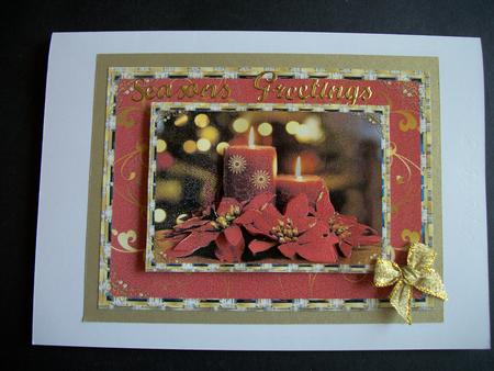 Poinsettias and Candles by Sheila Horne