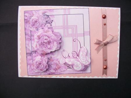 All Pretty in Lilac Vintage Roses Decoupage with Greeting T by Sheila Horne