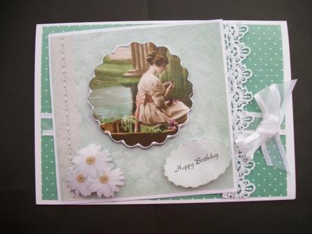 Vintage Lady Square Card Front by Sheila Horne