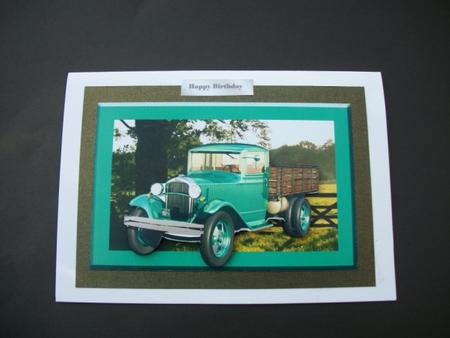 1930's Truck Quick Card with Decoupage by Sheila Horne