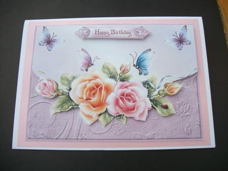 Rosy Butterfly Envelope Card by Sheila Horne