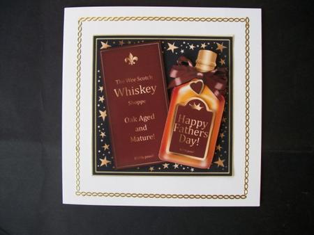 Fathers Day Whisky Quick Card with 3D Decoupage by Sheila Horne