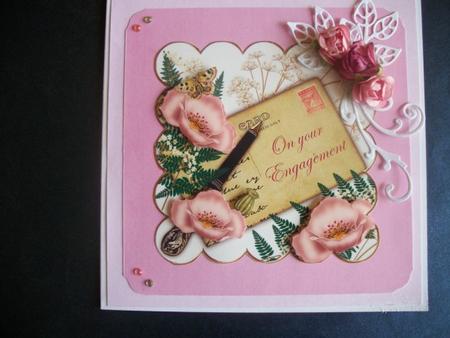 Pink Poppy Your Engagement Ink Saver 8in Scallop Topper by Sheila Horne