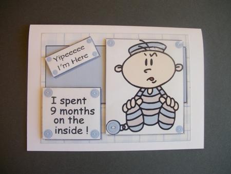Yipeee He's Here Quick Card by Sheila Horne