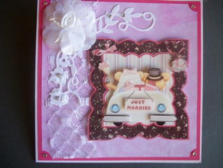 Just Married Teddy's and Car by Sheila Horne