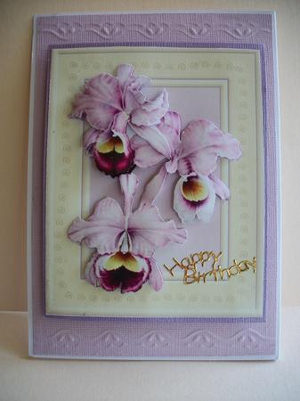 Orchids for My Mum May Happiness Be Yours on This Special Day Thank You with Sympathy Happy Birthday in Smaller Sized Card by Sheila Horne