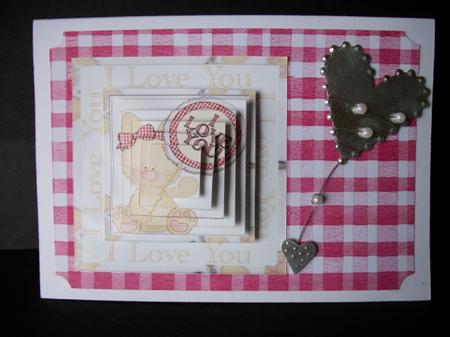 I Love You Bunny Card Front by Sheila Horne