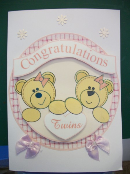 Twin 3D Topper Teddies Girl by Sheila Horne