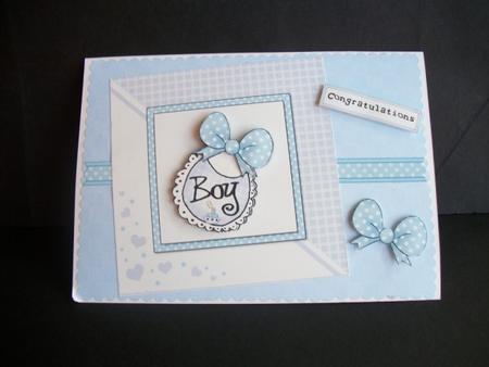 New Baby Boy Quick Card with Decoupage by Sheila Horne