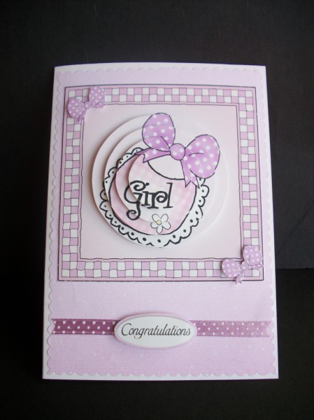 New Baby Girl Quick Card with Circle Pyramage by Sheila Horne