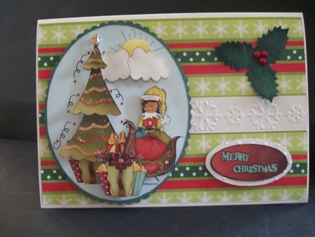 Merry Christmas Elf in the Sleigh by Sheila Horne