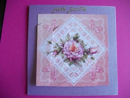 Pink Rose Fan Sheet by Sheila Horne